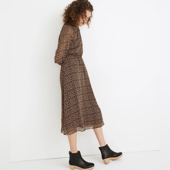 Madewell (Re)sourced Georgette Smocked-Neck Midi Dress in Folktale Paisley SZ S - Picture 1 of 11